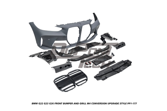 BMW 4 Series M440i 430i G22 G23 G26 2020-ON with Aftermarket Parts - M4 Conversion Upgrade Style Front Bumper and Grill PP Polypropylene from DuPont