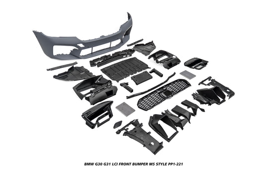 BMW 5 Series M550i 540i 530i G30 G31 LCI 2021-2023 with Aftermarket Parts - M5 Style Front Bumper PP Polypropylene from DuPont Tech