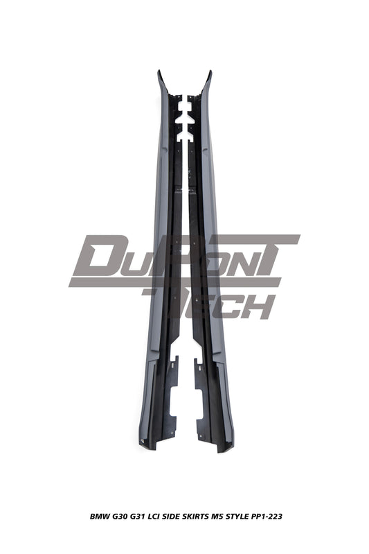 BMW 5 Series M550i 540i 530i G30 G31 LCI 2021 2022 2023 with Aftermarket Parts - M5 Style Side Skirts PP Polypropylene from DuPont Tech