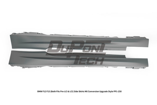 BMW 6 Series 650i 640i 640d F12 F13 (Both Fits Pre-LCI & LCI) 2011 2012 2013 2014 2015 2016 2017 2018 with Aftermarket Parts - M6 Conversion Upgrade Style Side Skirts PP Polypropylene from DuPont Tech