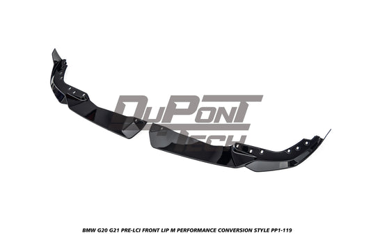 BMW 3 Series M340i 330i (With M-Package Bumper, does not fit base model) G20 G21 Pre-LCI 2019 2020 2021 2022 with Aftermarket Parts - M Performance Conversion Style Front Lip ABS from DuPont Tech