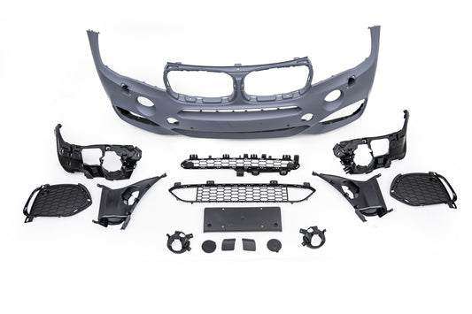 BMW X5 xDrive50i eDrive F15 (Both Fits Pre-LCI & LCI) 2014 2015 2016 2017 2018 with Aftermarket Parts - M Sport Performance Conversion Style Front Bumper PP Polypropylene from DuPont Tech