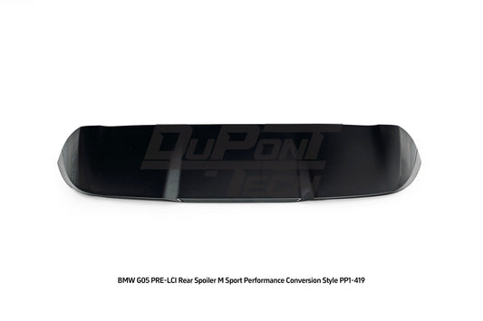 BMW X5 M50i x/s Drive 40i Pre-LCI G05 2019 2020 2021 2022 2023 with Aftermarket Parts - M Sport Performance Conversion Style Rear Spoiler ABS from DuPont Tech