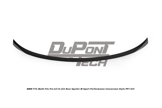 BMW X6 M50d F16 (Both Fits Pre-LCI & LCI) 2015 2016 2017 2018 2019 with Aftermarket Parts - M Sport Performance Conversion Style Rear Spoiler ABS from DuPont Tech