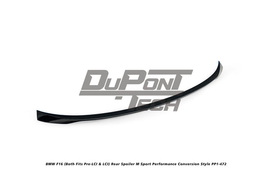 BMW X6 M50d F16 (Both Fits Pre-LCI & LCI) 2015 2016 2017 2018 2019 with Aftermarket Parts - M Sport Performance Conversion Style Rear Spoiler ABS from DuPont Tech