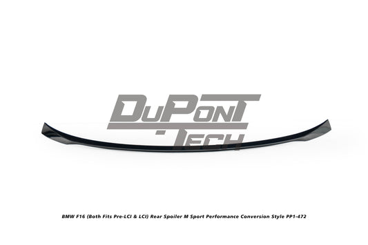 BMW X6 M50d F16 (Both Fits Pre-LCI & LCI) 2015 2016 2017 2018 2019 with Aftermarket Parts - M Sport Performance Conversion Style Rear Spoiler ABS from DuPont Tech