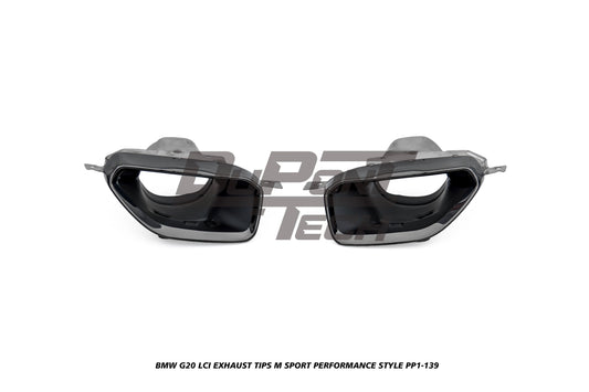 BMW 3 Series M340i 330i 320i G20 LCI 2023-ON with Aftermarket Parts - M Sport Performance Style Exhaust Tips Stainless Steel from DuPont Tech