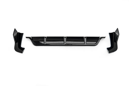 BMW X5 M50d xDrive50i (With M-Package Bumper, does not fit base model) F15 (Both Fits Pre-LCI &  LCI) 2014 2015 2016 2017 2018 with Aftermarket Parts - M Sport Performance Conversion Style Rear Diffuser ABS from DuPont Tech