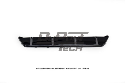 BMW X6 M60i xDrive40i (With M-Package Bumper, does not fit base model) G06 LCI 2024-ON with Aftermarket Parts - M Sport Performance Style Rear Diffuser ABS from DuPont Tech