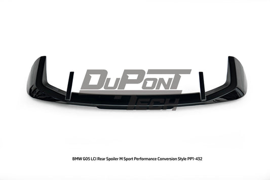 BMW X5 M60i s/x Drive 40i xDrive 50e G05 LCI 2024-ON with Aftermarket Parts - M Sport Performance Style Rear Spoiler ABS from DuPont Tech