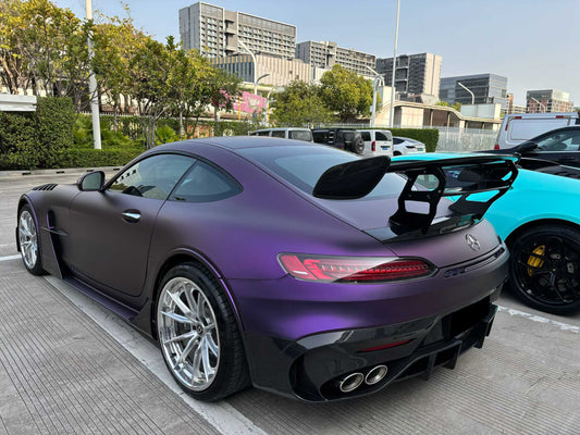 Mercedes Benz AMG GT/GTS/GTC C190 (fits both Pre-facelift & Facelift) 2016 2017 2018 2019 2020 2021 with Aftermarket Parts - Black Series Style Rear Wing Pre-preg Carbon Fiber from Aero Republic