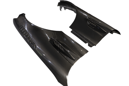 Mercedes Benz AMG GT GTS GTC GTR Pro C190 2016 2017 2018 2019 2020 2021 with Aftermarket Parts - Black Series Conversion Style Front Fenders Dry Pre-preg Carbon Fiber from DuPont Tech