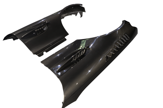 Mercedes Benz AMG GT GTS GTC GTR Pro C190 2016 2017 2018 2019 2020 2021 with Aftermarket Parts - Black Series Conversion Style Front Fenders Dry Pre-preg Carbon Fiber from DuPont Tech