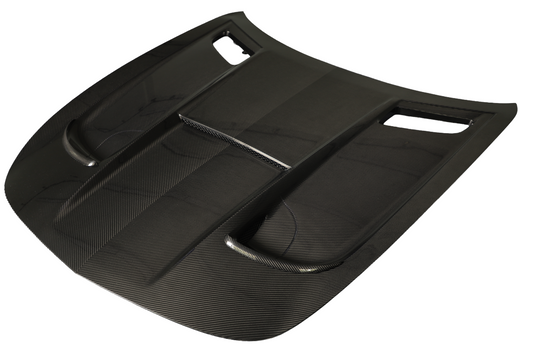 Mercedes Benz AMG GT GTS GTC GTR Pro C190 2016 2017 2018 2019 2020 2021 with Aftermarket Parts - Black Series Conversion Style Hood PP Polypropylene / Dry Pre-preg Carbon Fiber from DuPont Tech