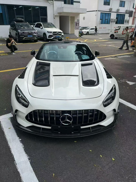 Mercedes Benz AMG GT GTS C190 2016 2017 2018 2019 2020 2021 with Aftermarket Parts - Black Series Conversion Style Stage 2 Lower Front Lip Polypropylene / Dry Pre-preg Carbon Fiber from DuPont Tech
