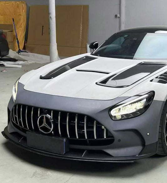 Mercedes Benz AMG GT GTS GTC GTR Pro C190 2016 2017 2018 2019 2020 2021 with Aftermarket Parts - Front Bumper & Lip PP Polypropylene / Dry Pre-preg Carbon Fiber from DuPont Tech