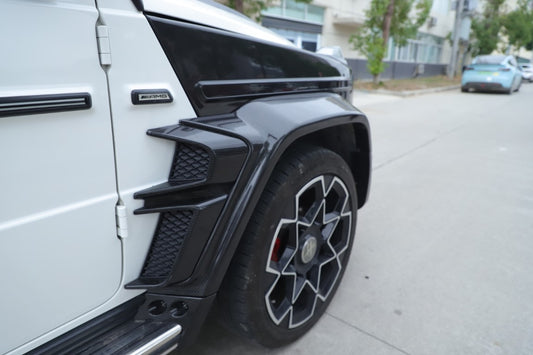Mercedes Benz G-Class G63 AMG G550 W463A W464 2019 2020 2021 2022 2023 2024 with Aftermarket Parts - BRBS B800 Style Fender Flare Vents Trims Dry Pre-preg Carbon Fiber from DuPont Tech