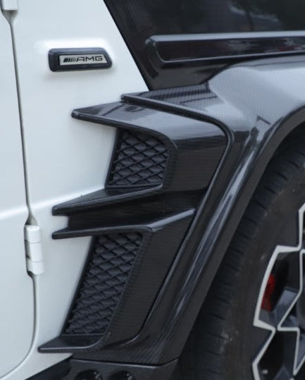 Mercedes Benz G-Class G63 AMG G550 W463A W464 2019 2020 2021 2022 2023 2024 with Aftermarket Parts - BRBS B800 Style Fender Flare Vents Trims Dry Pre-preg Carbon Fiber from DuPont Tech