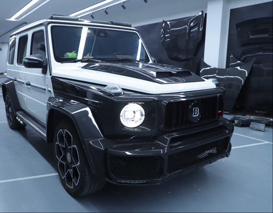 Mercedes Benz G-Class G63 AMG G550 W463A W464 2019 2020 2021 2022 2023 2024 with Aftermarket Parts - BRBS B800 Style Roof Mounted Light Bar LEDs Dry Pre-preg Carbon Fiber from DuPont Tech
