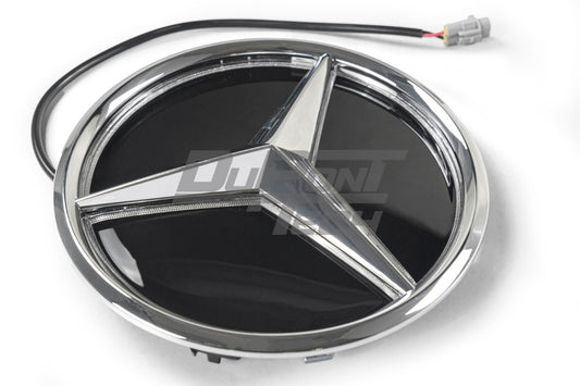 Mercedes Benz A-Class A250 A45 AMG W176 2011 2012 2013 2014 2015 2016 2017 2018 with Aftermarket Parts - V2 Silver Chrome Mercedes Benz Light Up Emblem Illuminated Star Light ABS from DuPont Tech