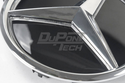 Mercedes Benz CLA-Class CLA45 AMG CLA250 C117 2014–2019 with Aftermarket Parts - V2 Silver Chrome Mercedes Benz Light Up Emblem Illuminated Star Light ABS from DuPont Tech