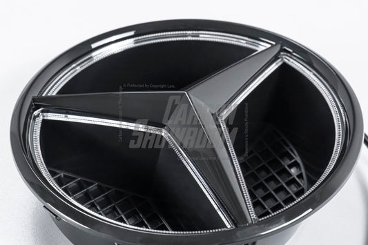 Mercedes Benz E-Class E53 AMG E450 A238 C238 Pre-Facelift 2018 2019 2020 with Aftermarket Parts - V1 Blacked Out Mercedes Benz Light Up Emblem Illuminated Star Light ABS from DuPont Tech