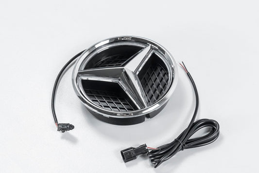 Mercedes Benz E-Class E63 E63S AMG E550 E400 E350 W212 Facelift 2014 2015 2016 with Aftermarket Parts - V1 Silver Chrome Mercedes Benz Light Up Emblem Illuminated Star Light ABS from DuPont Tech