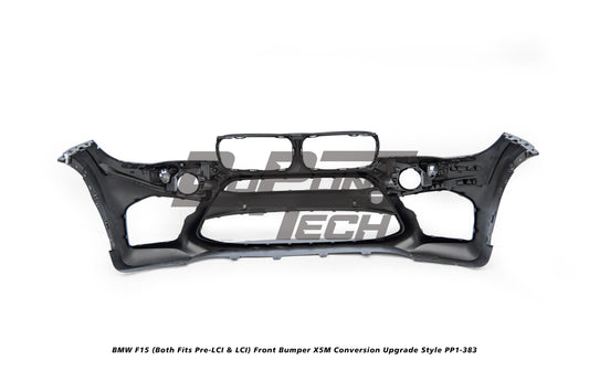BMW X5 xDrive50i eDrive F15 (Both Fits Pre-LCI &  LCI) 2014 2015 2016 2017 2018 with Aftermarket Parts - X5M Conversion Upgrade Style Front Bumper PP Polypropylene from DuPont Tech