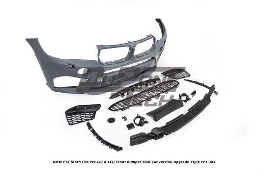 BMW X5 xDrive50i eDrive F15 (Both Fits Pre-LCI &  LCI) 2014 2015 2016 2017 2018 with Aftermarket Parts - X5M Conversion Upgrade Style Front Bumper PP Polypropylene from DuPont Tech