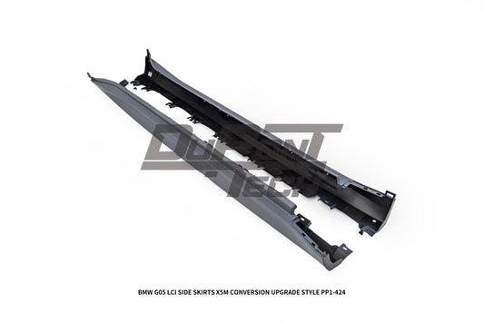 BMW X5 M60i s/x Drive 40i xDrive 50e G05 LCI 2024-ON with Aftermarket Parts - X5M Conversion Upgrade Style Side Skirts PP Polypropylene from DuPont Tech