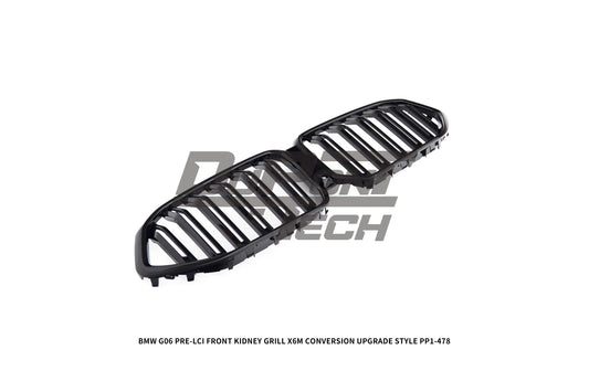 BMW X6 M50i x/s Drive40i G06 Pre-LCI 2020 2021 2022 2023 with Aftermarket Parts - X6M Conversion Upgrade Style Front Kidney Grill ABS from DuPont Tech
