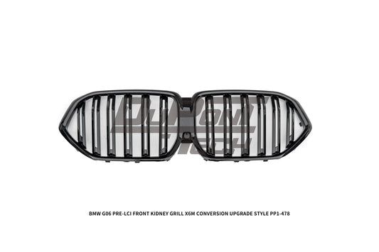 BMW X6 M50i x/s Drive40i G06 Pre-LCI 2020 2021 2022 2023 with Aftermarket Parts - X6M Conversion Upgrade Style Front Kidney Grill ABS from DuPont Tech