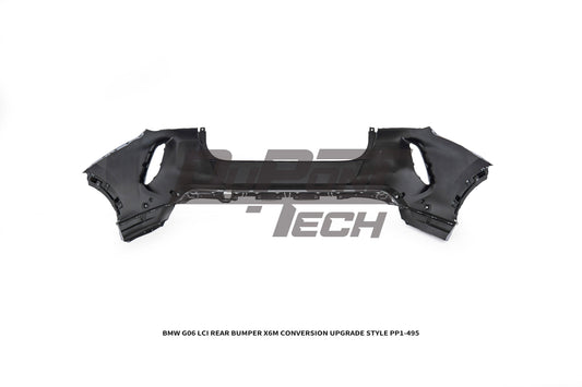 BMW X6 M60i xDrive40i G06 LCI 2024-ON with Aftermarket Parts - X6M Conversion Upgrade Style Rear Bumper PP Polypropylene from DuPont Tech