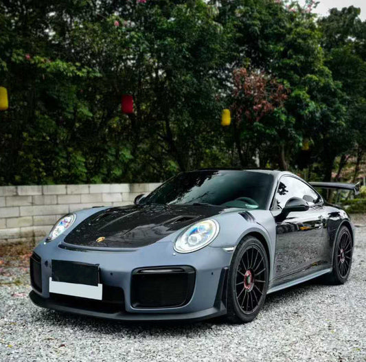 Porsche 991.1 Carrera Base/S/T/4/4S/Targa 4/ Targa 4S/GTS/Turbo/Turbo S/GT3/GT3RS 2012 2013 2014 2015 2016 &amp; 991.2 Carrera Base/S/T/4/4S/Targa 4/ Targa 4S/GTS/Turbo/Turbo S 2017 2018 2019 (designed to be installed on DuPont Tech GT2RS conversion front bumper ONLY) with Aftermarket Parts - GT2 Conversion Style Front Lip Dry Pre-preg Carbon Fiber from Dupont Tech