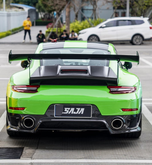 Porsche 991.1 Carrera Base/S/T 2012 2013 2014 2015 2016 & 991.2 Carrera Base/S/T 2017 2018 2019 (designed to be installed on DuPont Tech GT2RS conversion rear bumper ONLY) with Aftermarket Parts - GT2RS Conversion Style Rear Diffuser Dry Pre-preg Carbon Fiber from Dupont Tech