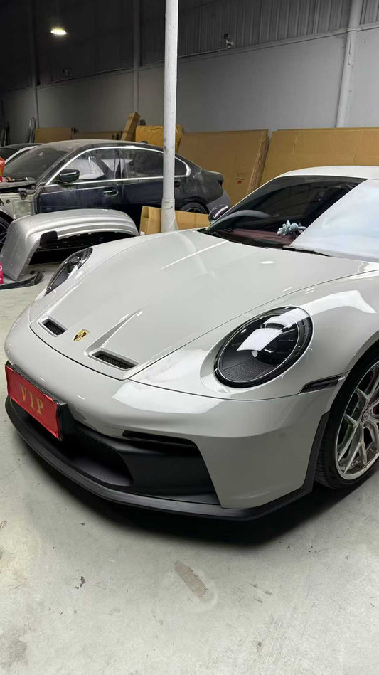 Porsche 911 992.1 Carerra Base/S/T/4/4S/Targa 4/Targa 4S/GTS/GT3/Turbo/Turbo S/ST 2020 2021 2022 2023 2024 & 911 992.2 Carerra Base/S/T/4/4S/Targa 4/Targa 4S/GTS/GT3/Turbo/Turbo S 2025-ON with Aftermarket Parts – GT2RS Conversion Style Front Bumper & Trims PP Polypropylene / Dry Pre-preg Carbon Fiber from Dupont Tech