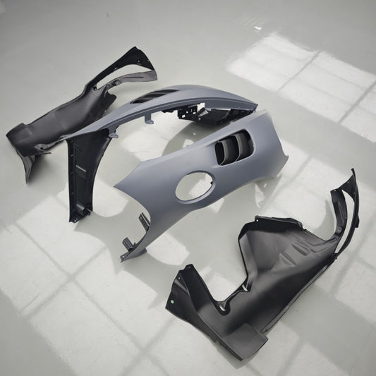 Porsche 718 982 Cayman &amp; Boxster (Base / T / S / GTS / GT4 / Spyder) 2017 2018 2019 2020 2021 2022 2023 2024 2025 with Aftermarket Parts - RS Style Front Fenders Partial Carbon Fiber / PP Polypropylene from&nbsp;Dupont Tech