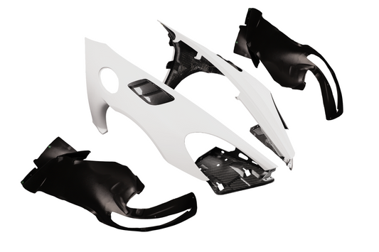 Porsche 718 982 Cayman &amp; Boxster (Base / T / S / GTS / GT4 / Spyder) 2017 2018 2019 2020 2021 2022 2023 2024 2025 with Aftermarket Parts - RS Style Front Fenders Partial Carbon Fiber / PP Polypropylene from&nbsp;Dupont Tech