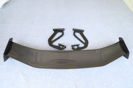 Porsche 981 Cayman (Base / S / GTS) 2012 2013 2014 2015 2016 & 718 982 Cayman (Base / T / S / GTS) 2017-ON with Aftermarket Parts - GT4RS Style Rear Wing Dry Pre-preg Carbon Fiber from Dupont Tech