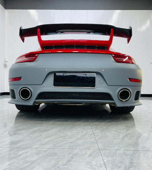 Porsche 911 991.1 991.1 Carrera Base/S/T 2012 2013 2014 2016 with Aftermarket Parts – GT2RS Conversion Style Rear Bumper & Trims PP Polypropylene / Dry Pre-preg Carbon Fiber from Dupont Tech