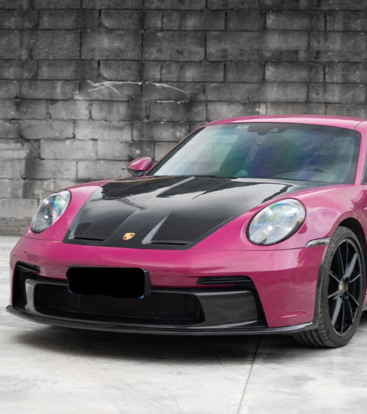 Porsche 911 992.1 Carerra Base/S/T/4/4S/Targa 4/Targa 4S/GTS/GT3/Turbo/Turbo S/ST 2020 2021 2022 2023 2024 & 911 992.2 Carerra Base/S/T/4/4S/Targa 4/Targa 4S/GTS/GT3/Turbo/Turbo S 2025-ON & (designed to be installed on DuPont Tech GT3 conversion front bumper ONLY) with Aftermarket Parts - GT3 Conversion Style Grill Dry Pre-preg Carbon Fiber from Dupont Tech