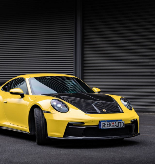 Porsche 911 992.1 Carerra Base/S/T/4/4S/Targa 4/Targa 4S/GTS/GT3/Turbo/Turbo S/ST 2020 2021 2022 2023 2024 & 911 992.2 Carerra Base/S/T/4/4S/Targa 4/Targa 4S/GTS/GT3/Turbo/Turbo S 2025-ON with Aftermarket Parts – GT2RS Conversion Style Front Bumper & Trims PP Polypropylene / Dry Pre-preg Carbon Fiber from Dupont Tech
