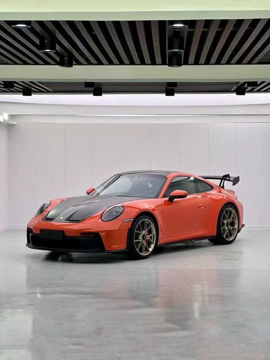 Porsche 911 992.1 Carerra Base/S/T/4/4S/Targa 4/Targa 4S/GTS/GT3/Turbo/Turbo S/ST 2020 2021 2022 2023 2024 & 911 992.2 Carerra Base/S/T/4/4S/Targa 4/Targa 4S/GTS/GT3/Turbo/Turbo S 2025-ON with Aftermarket Parts – GT2RS Conversion Style Front Bumper & Trims PP Polypropylene / Dry Pre-preg Carbon Fiber from Dupont Tech