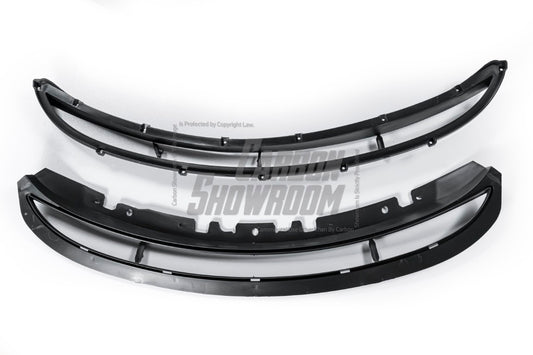 Porsche 981 Cayman & Boxster (all models, including Base / S / GTS / GT4 / Spyder) 2012 2013 2014 2015 2016 with Aftermarket Parts – GT4 Conversion Style Front Bumper & Trims (with & without GT4 Logo) PP Polypropylene / Dry Pre-preg Carbon Fiber from Dupont Tech