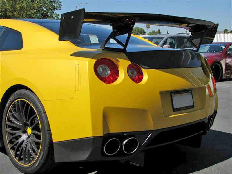 Nissan GTR R35 CBA DBA EBA 2008 2009 2010 2011 2012 2013 2014 2015 2016 2017 2018 2019 2020 2021 2022 2023 2024 with Aftermarket Parts - AP500 Style GT Wing Pre-preg Carbon/FRP from EPR USA