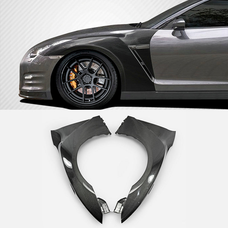 Nissan GTR R35 CBA DBA EBA 2008 2009 2010 2011 2012 2013 2014 2015 2016 with Aftermarket Parts - OE Style Front Fender (with fender vents) Carbon Fiber / FRP from EPR USA