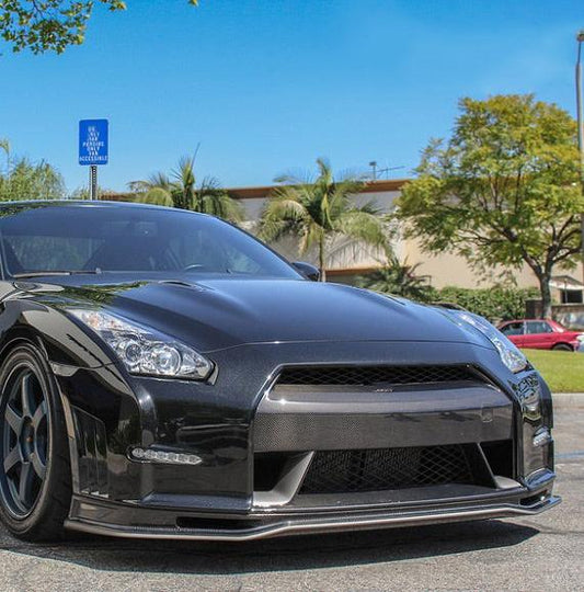 Nissan GTR R35 DBA 2012 2013 2014 2015 2016 with Aftermarket Parts - OE Style Front Bumper Nose Cover Carbon Fiber / FRP from EPR USA