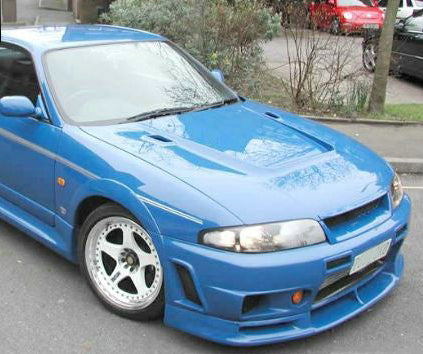 Nissan R33 Skyline GTST Series 1 1993 1994 1995 1996 with Aftermarket Parts - 400R Front Bumper Carbon Fiber / FRP from EPR USA