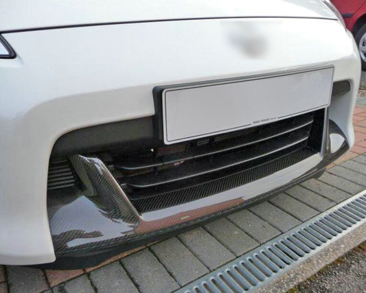 Nissan 370Z Sport Touring Base Fairlady Z Z34 Pre-Facelift 2009 2010 2011 with Aftermarket Parts - Front Bumper Fang Cover Carbon Fiber from EPR USA
