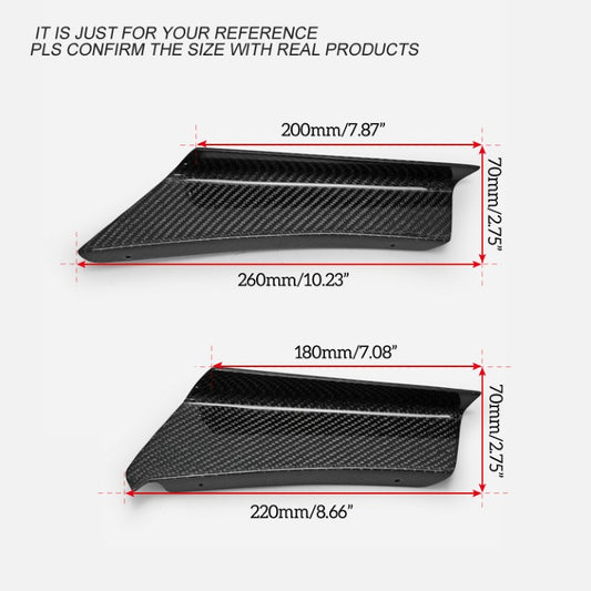 Honda Civic Type-R FK8 2017 2018 2019 2020 2021 with Aftermarket Parts - EPA Front Bumper Canard Carbon Fiber / FRP from EPR USA